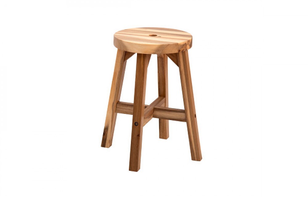 WS-R01 - Round Natural Color Top Acacia Wood Stool