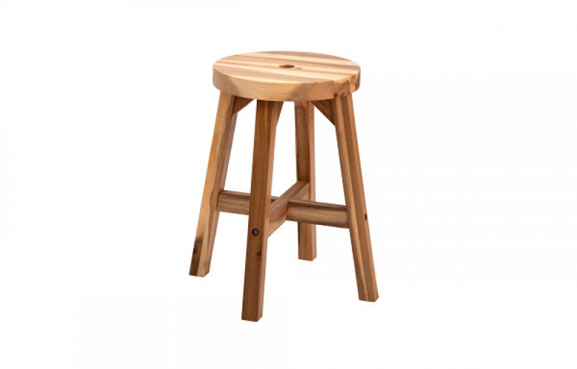 WS-R01 - Round Natural Color Top Acacia Wood Stool